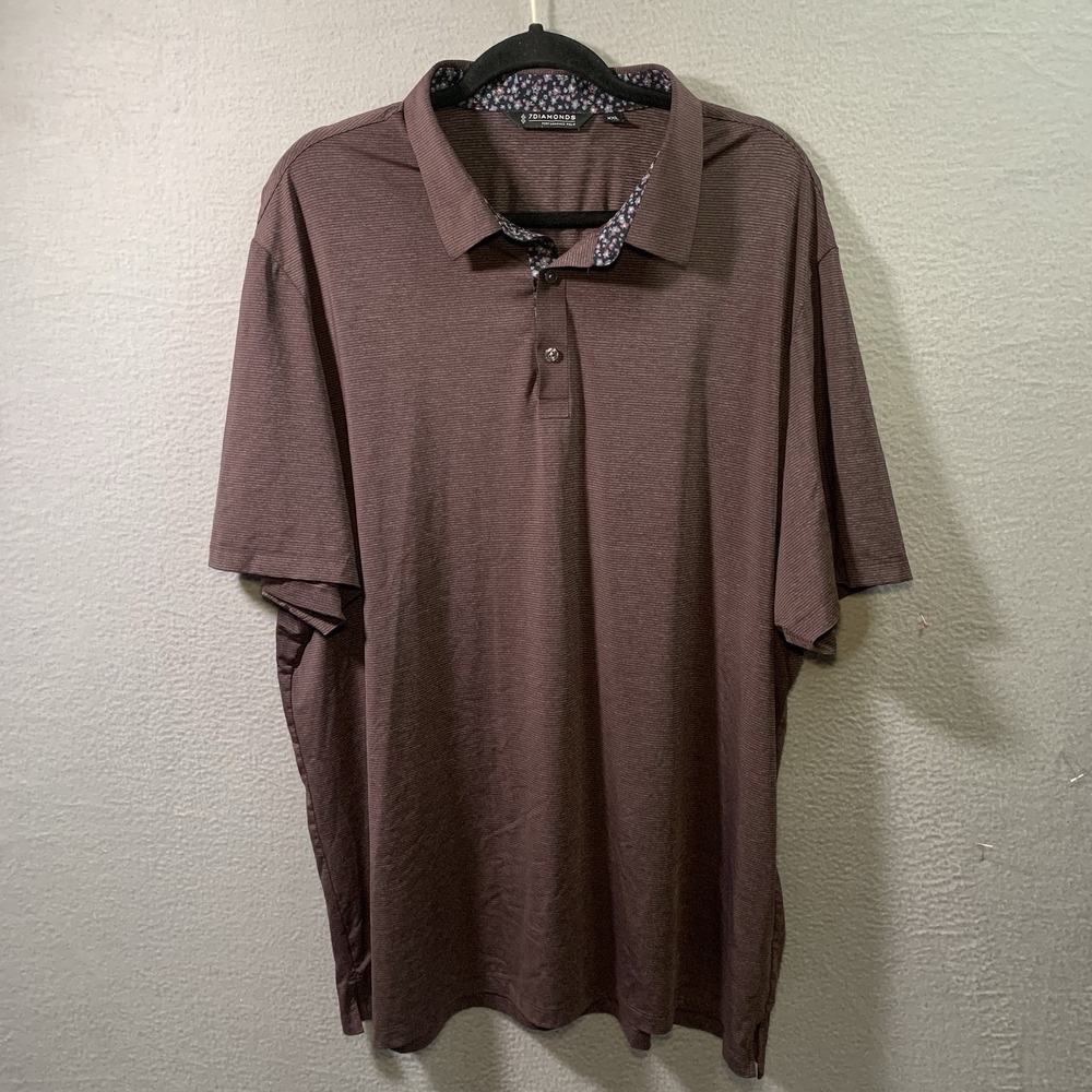 Men's 7Diamonds Dawn Patrol Seamless Polo Dri Fit Shirt XXL Mauve Purple Golf